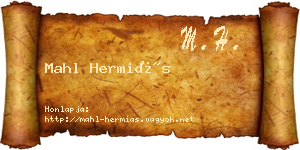 Mahl Hermiás névjegykártya